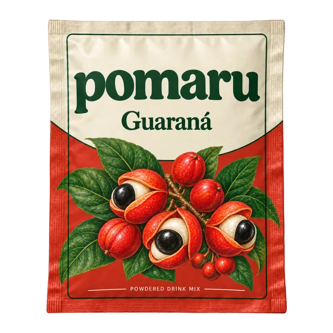 Guaraná POMARU sachet design concept